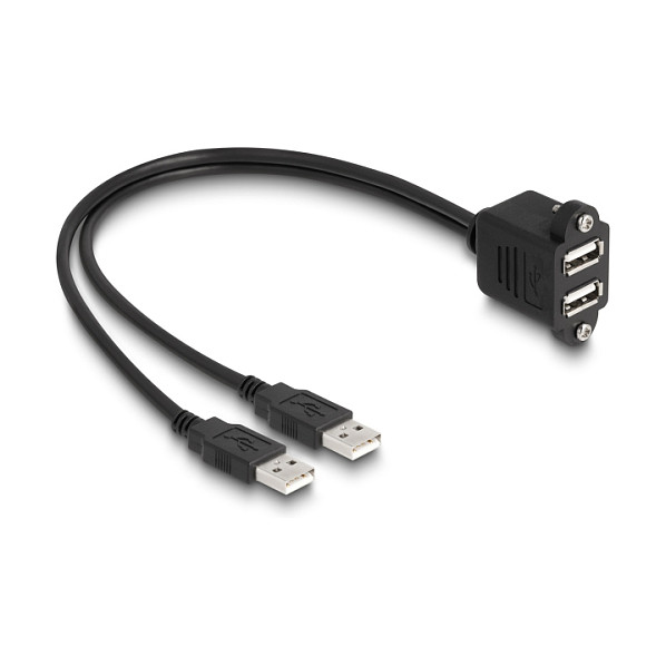 DELOCK USB 2.0 Kabel 2x USB Typ-A Stecker zu 2x USB Typ-A Bu