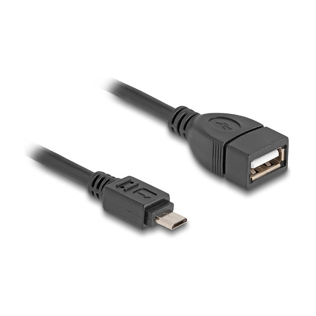 DELOCK USB 2.0 OTG Kabel Typ Micro-B Stecker zu Typ-A Buchse 11cm