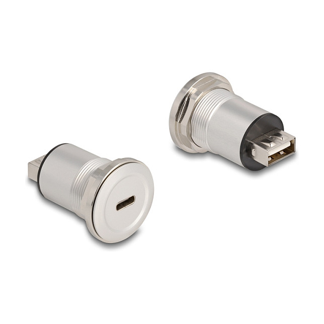 DELOCK USB2.0 Type-C zu Typ-A Einbaubuchse Aluminium