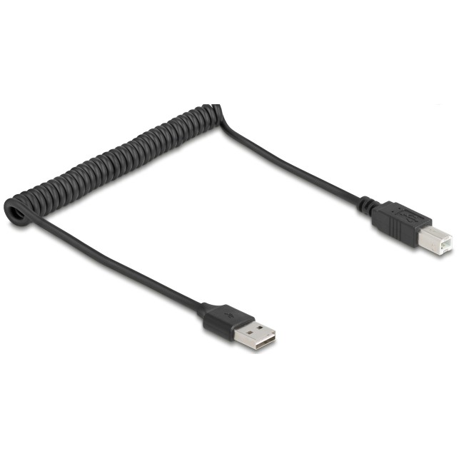 Delock Spiralkabel EASY-USB 2.0 Typ-A Stecker zu USB Typ-B