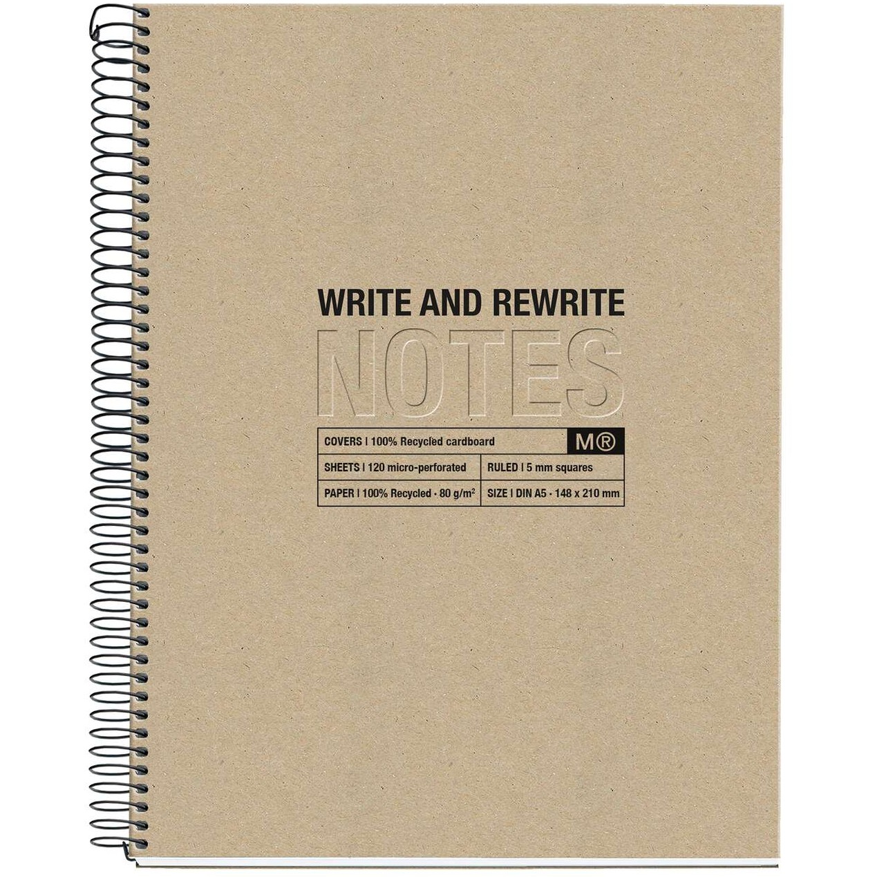 Miquelrius Notizblock BEIGE Recycle A5 80 Blatt (Speditionsversand)