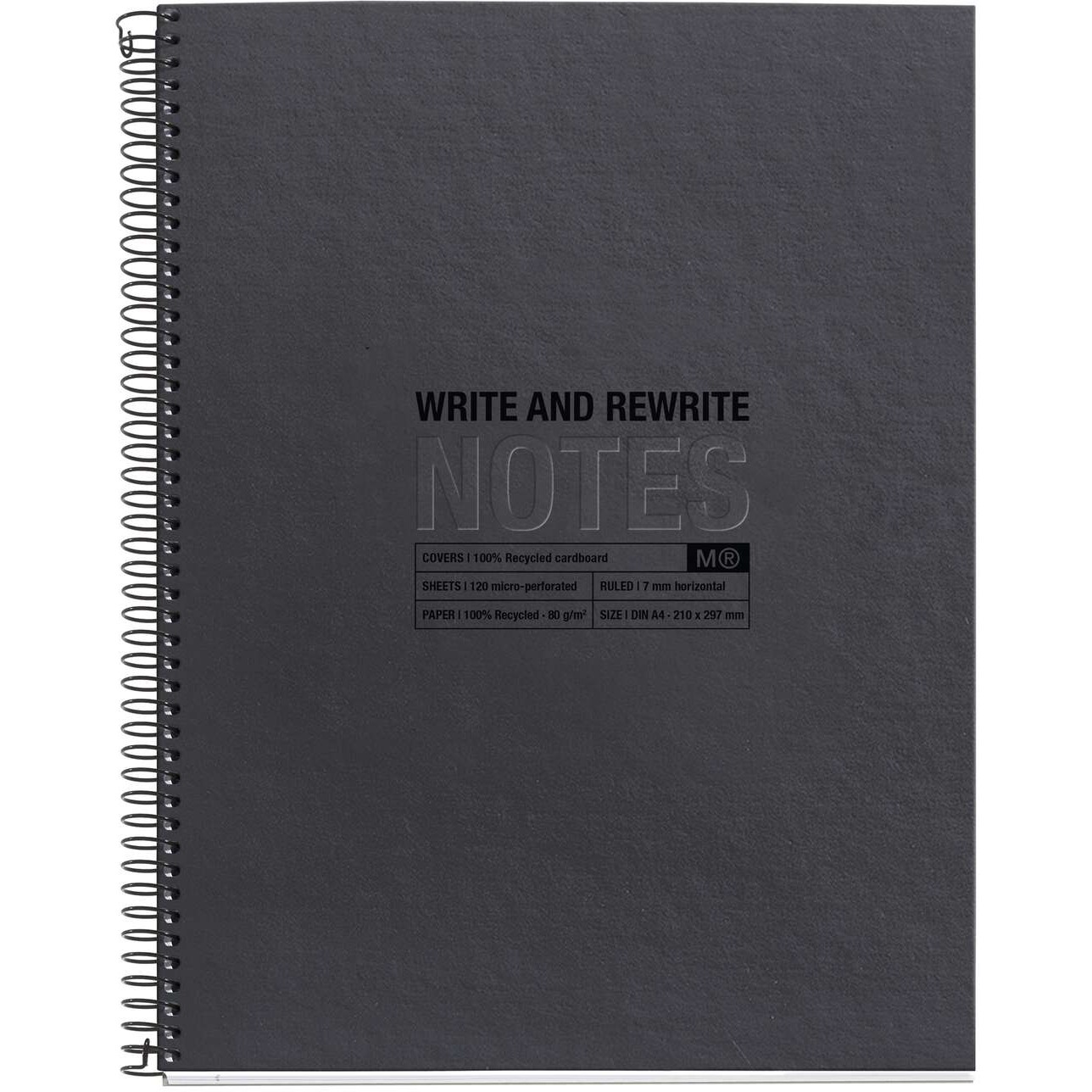Miquelrius Notizblock SCHWARZ Recycle A4 80 Blatt (Speditionsversand)