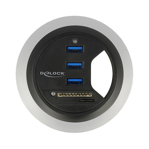 DELOCK Tisch-Hub 3 Port USB 3.0 + 2 Slot SD Card Reader