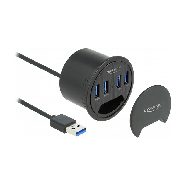 DELOCK 4 Port Tisch-Hub mit 4x SuperSpeed USB Typ-A Port