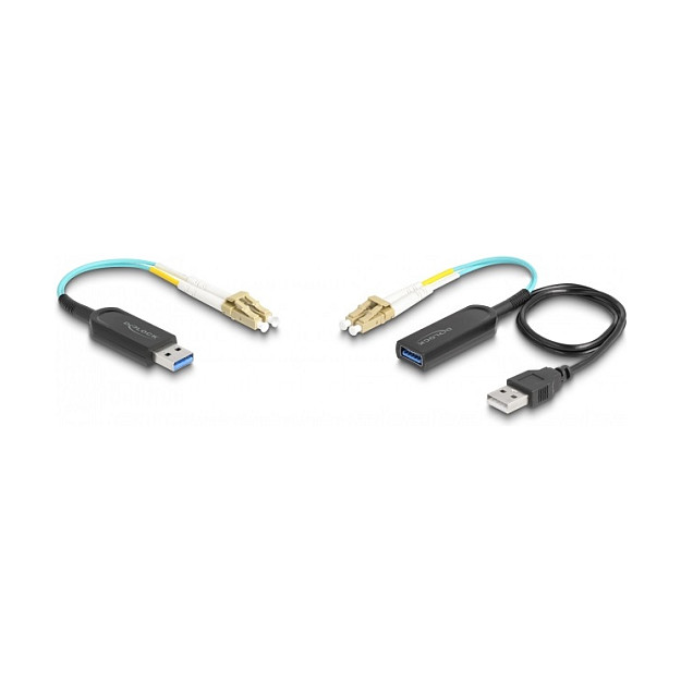 DELOCK USB 10 Gbps Typ-A Extender Set uber LC Duplex Kabel