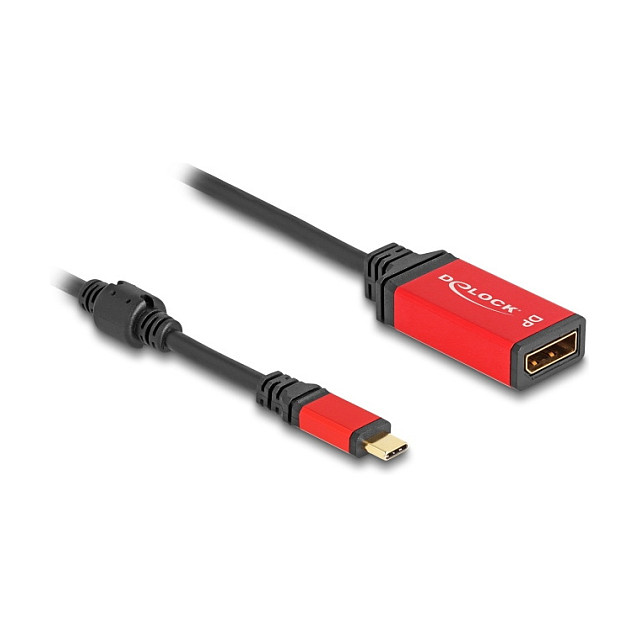 DELOCK USB Type-C zu DisplayPort Adapter DP Alt Mode 8K 30 Hz mit HDR Funktion rot