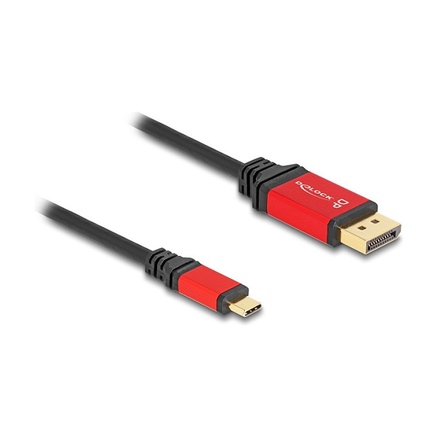 DELOCK ?USB Type-C zu DisplayPort Kabel DP Alt Mode 8K 30 Hz mit HDR Funktion 3m rot