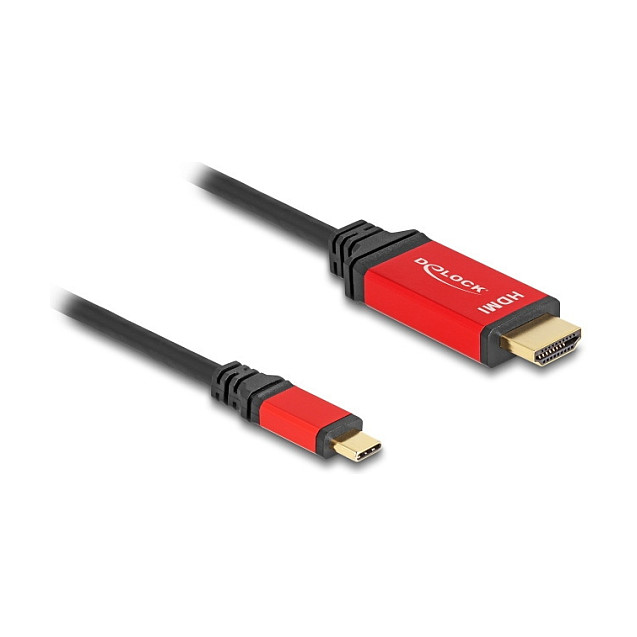 DELOCK ?USB Type-C zu HDMI Kabel DP Alt Mode 8K 60 Hz mit HDR Funktion 1m rot
