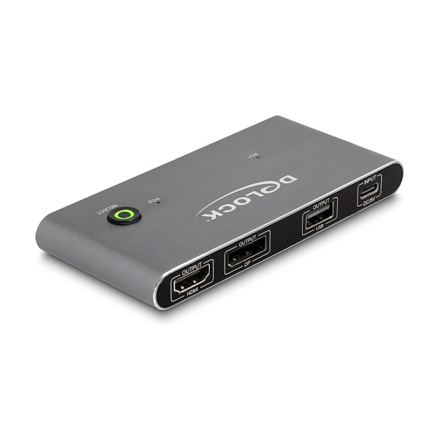 DELOCK USB-C KVM Switch zu HDMI und DisplayPort 8K MST mit USB 2.0
