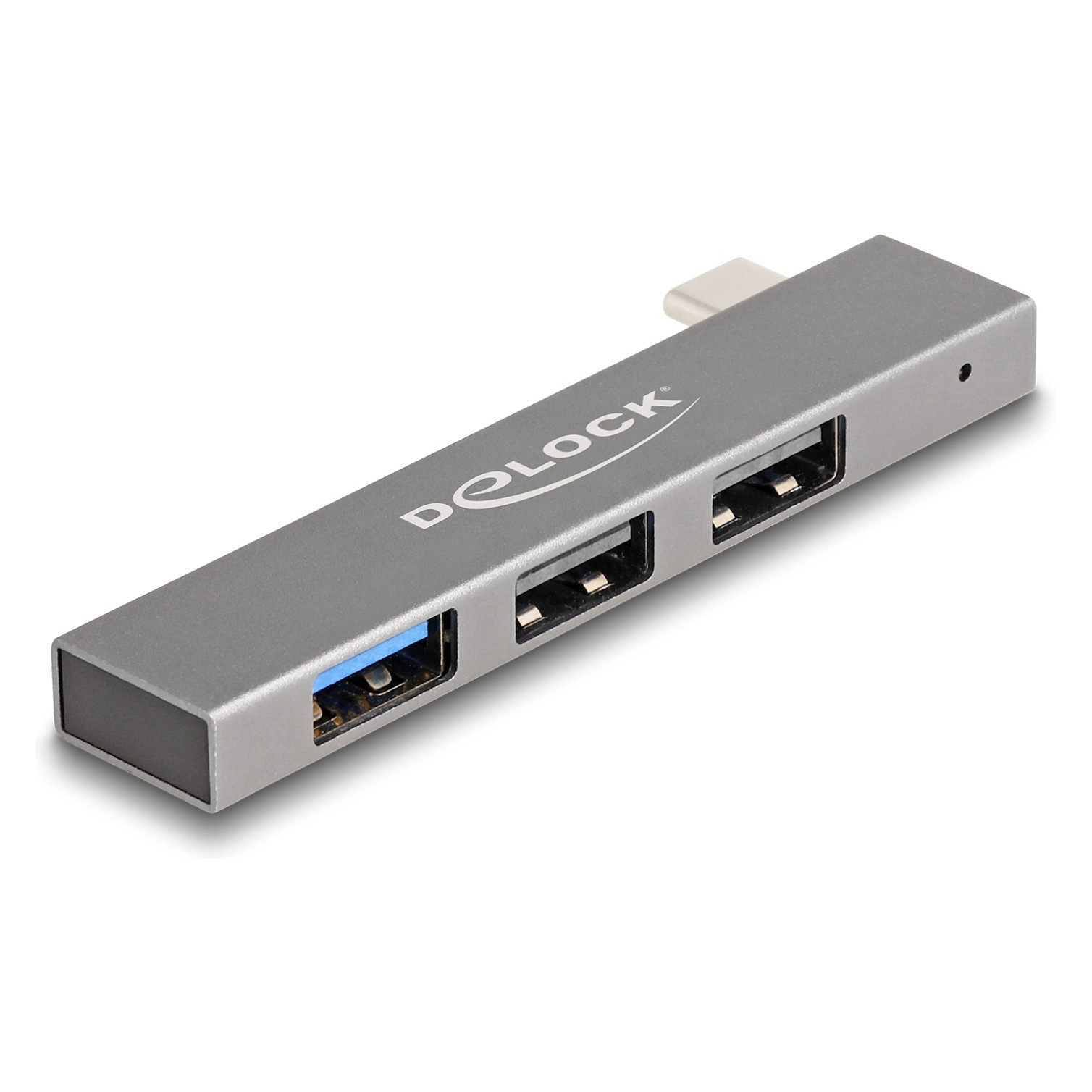 DELOCK 3 Port Slim USB Hub mit USB Type-C zu 1 x USB 10 Gbps USB Typ-A + 2 x USB 2.0 Typ-A