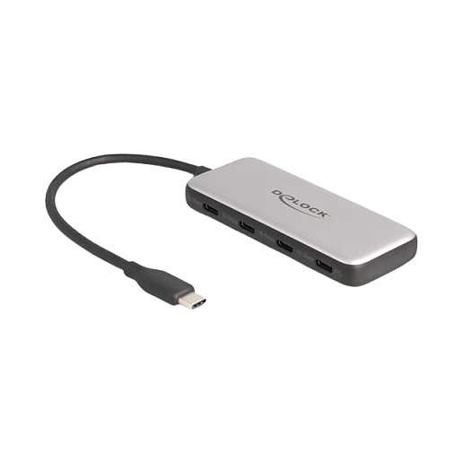DELOCK USB 10 Gbps USB Type-C Hub mit 4 x USB Type-C Buchse und PD 85 Watt