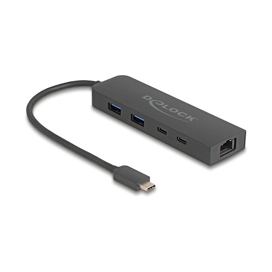 DELOCK 10 Gbps USB Hub mit 2.5 Gigabit LAN Port und PD 85 W