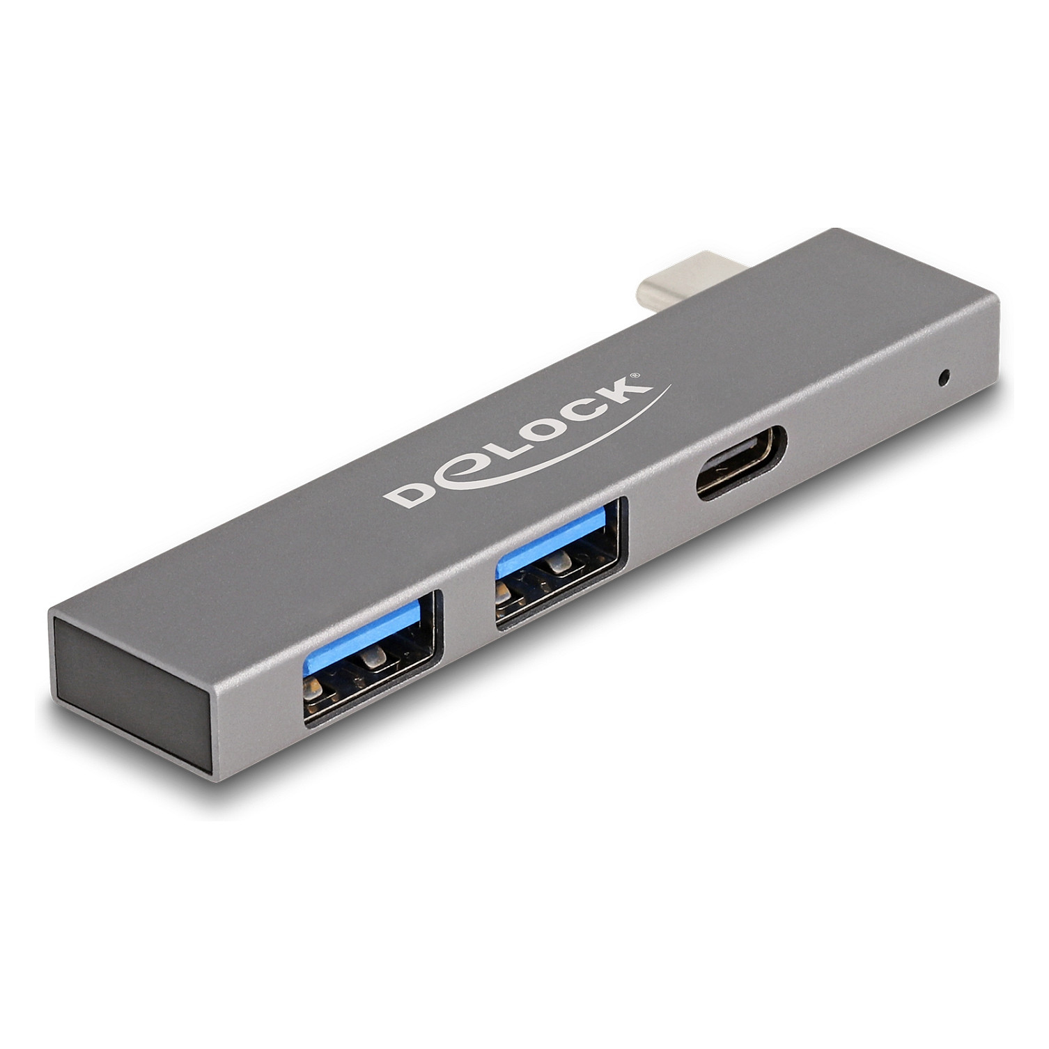 DELOCK 3 Port Slim USB Hub mit USB Type-C zu 1 x USB 5 Gbps USB Type-C + 2 x USB 5 Gbps Typ-A