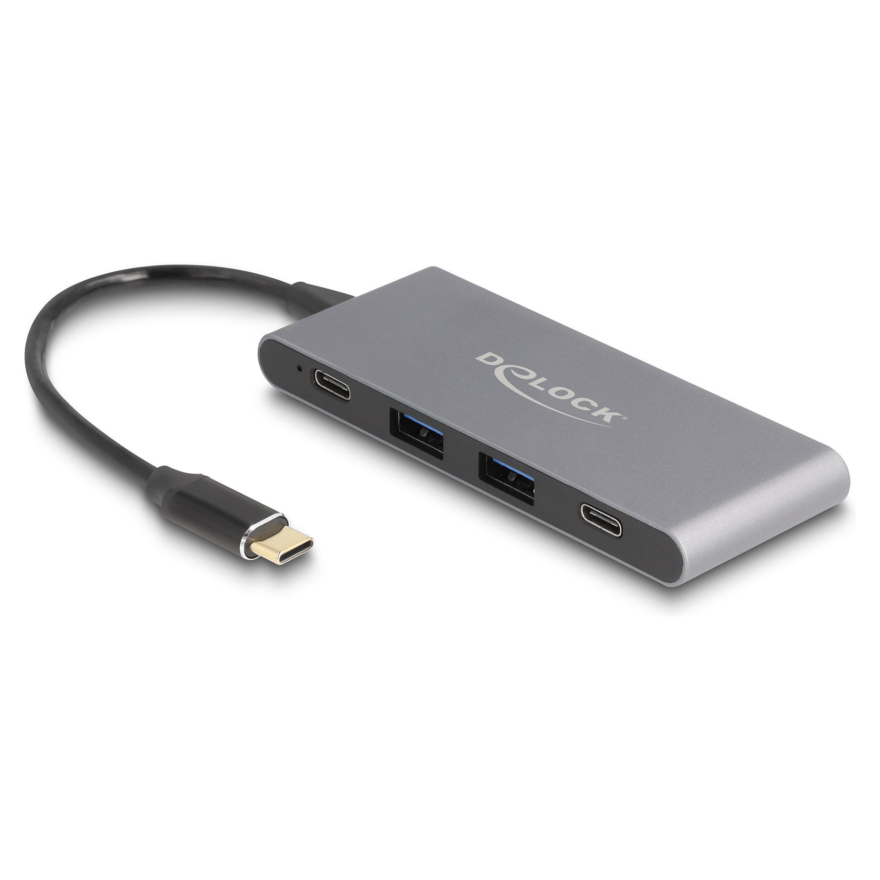 DELOCK 4 Port USB Type-C Hub mit 2 x USB Typ-A und 2 x USB Type-C 10 Gbps