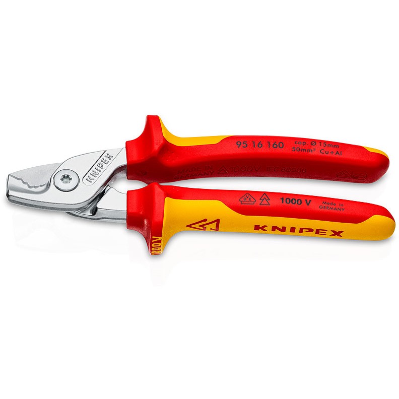 KNIPEX Kabelschere mit Stufen- schnitt isoliert