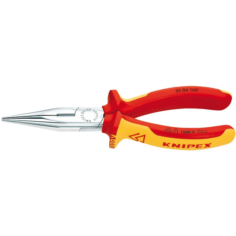 KNIPEX Flachrundzange Mit Schneide verchromt