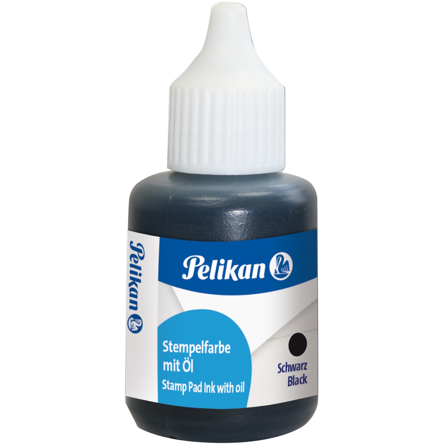 Pelikan Stempelfarbe m.Öl schwarz 30 ml mit Pinsel