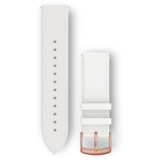 Garmin Ersatzarmband 20mm Leder Weiss/Rosegold