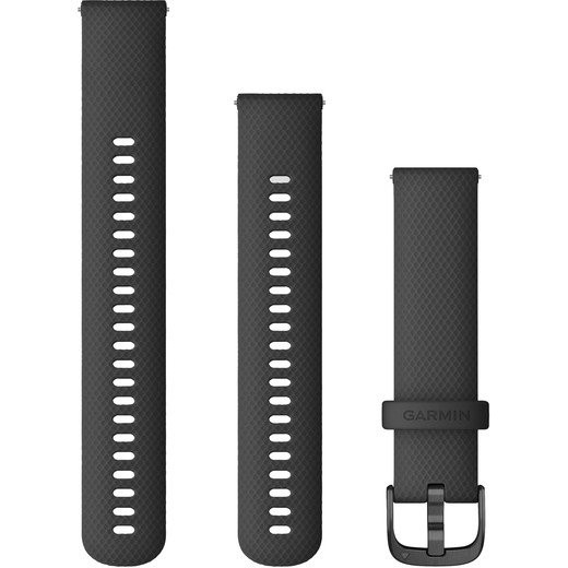 Garmin Ersatzarmband 20mm Silikon Schwarz/Metallteilen