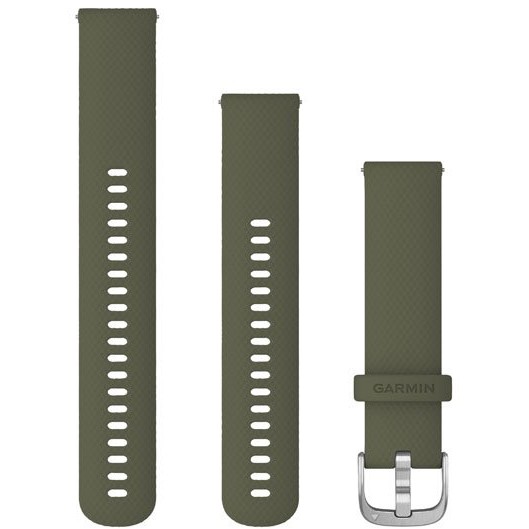 Garmin Ersatzarmband 20mm Silikon Moosgrn/Silber Schnalle