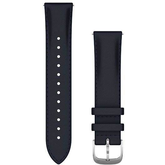 Garmin Ersatzarmband 20mm Leder Blau/Silber Schnalle