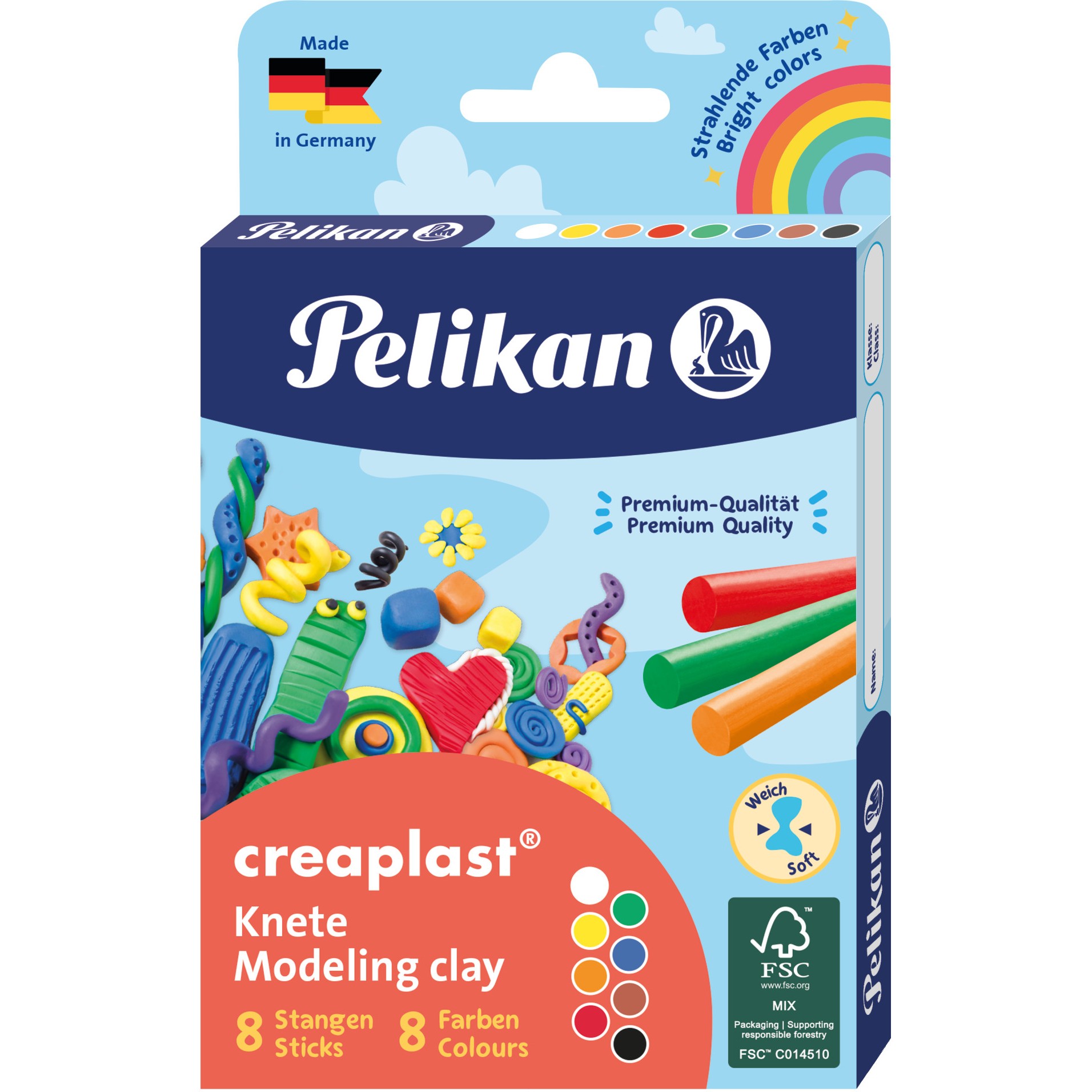 Pelikan Knete Creaplast« 198/8FS. 8 Farben Faltschachtel