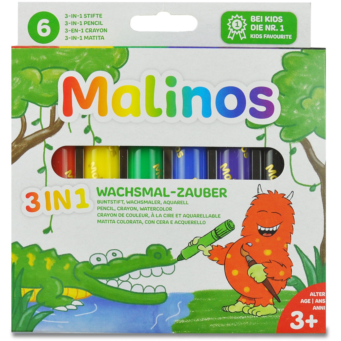 Malinos Wachsmalstifte Wachsmal-Zauber 6 Farben 3+