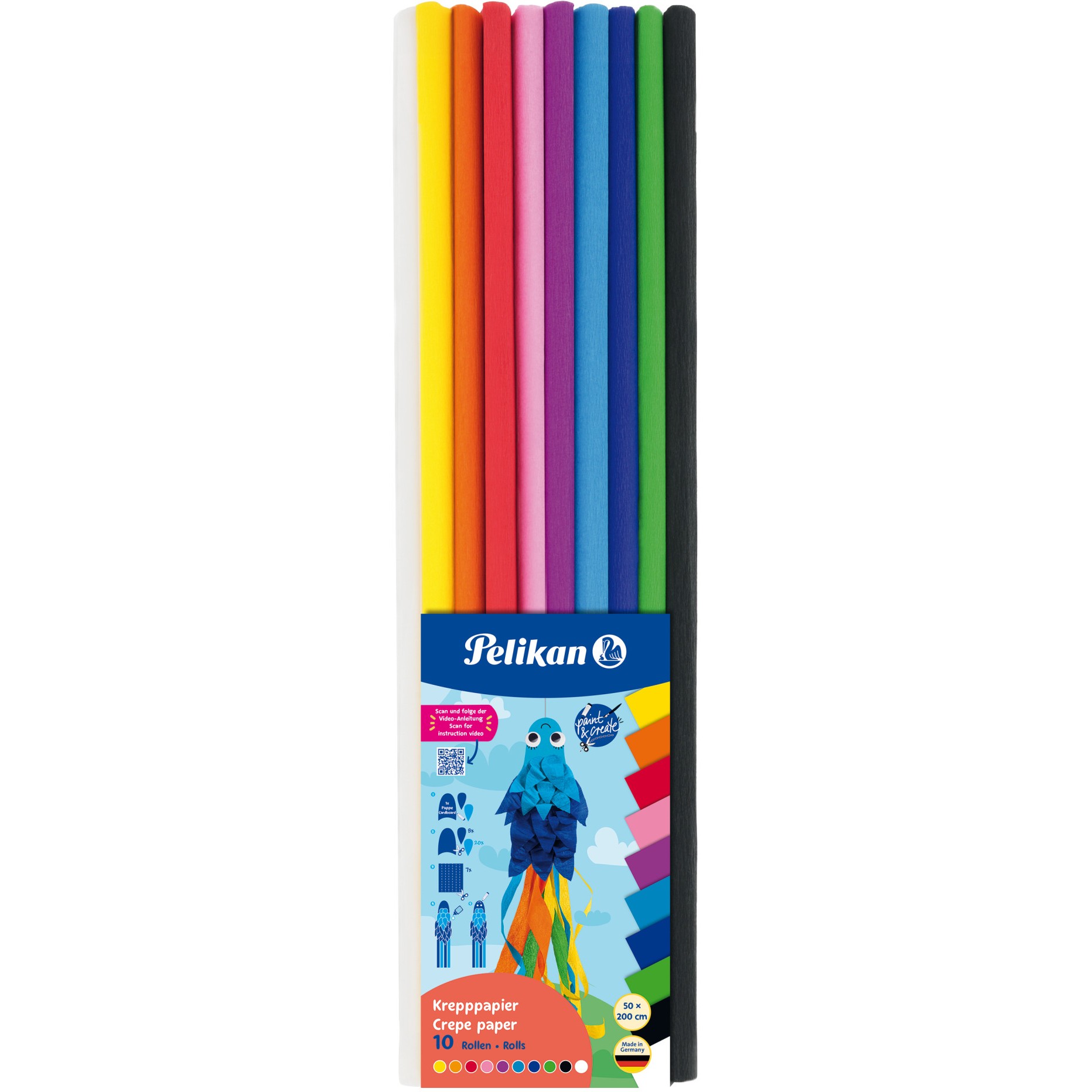 Pelikan Krepppapier Set KRP. 10 Farben. f.s.