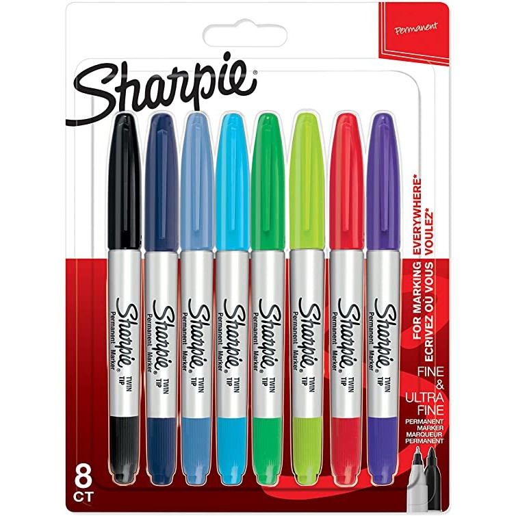 Sharpie Permanentmarker Twin Tip verschied.Farben 8er Blister