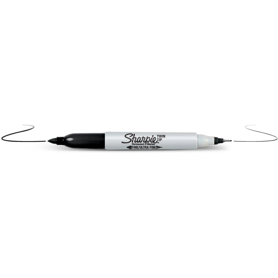 Sharpie Marker Twin Tip Extra Fein + Fein schwarz 12 Stück