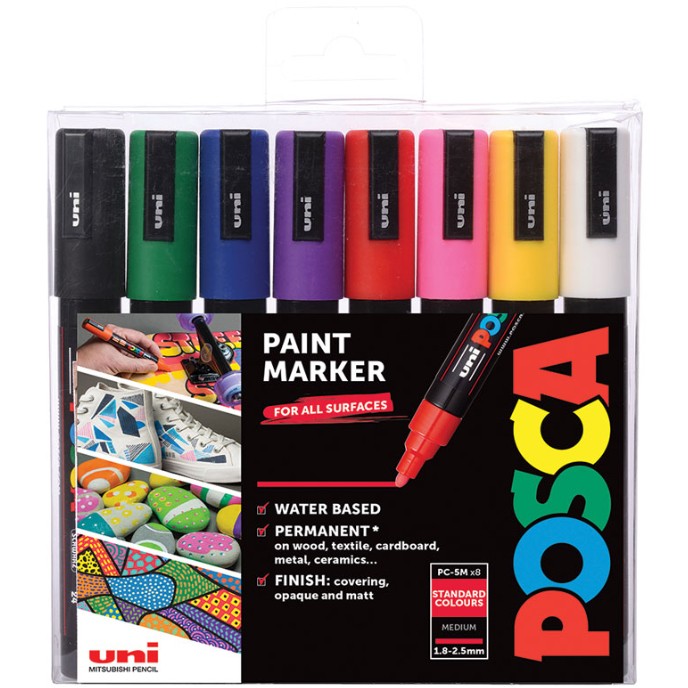 POSCA Marker UNI PC-5M 8er Set Grundf.