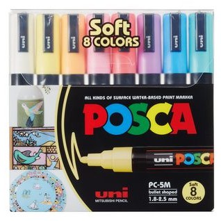 POSCA Marker UNI PC-5M 8er Etui Pastell