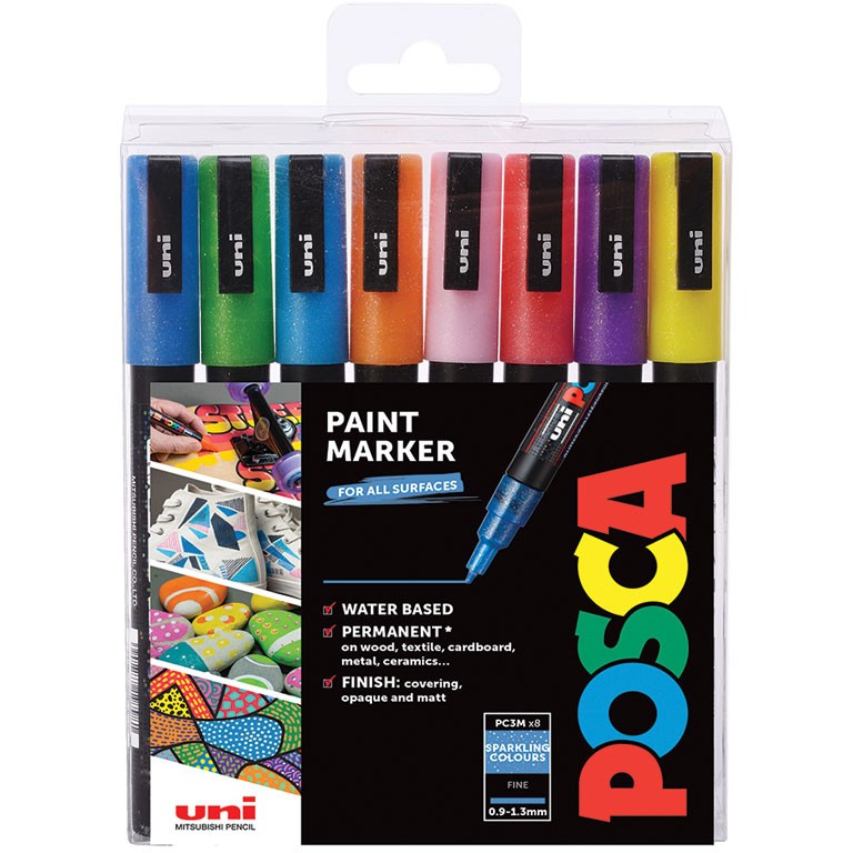 POSCA Marker UNI PC-3M 8er Set Glitter