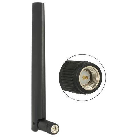 DELOCK Antenne ZigBee Multi Bluetooth. GSM. LTE. UMTS. WLAN IEEE 802.11 b/g/n SMA 1 - 4.3 dBi omni Gelenk schwarz