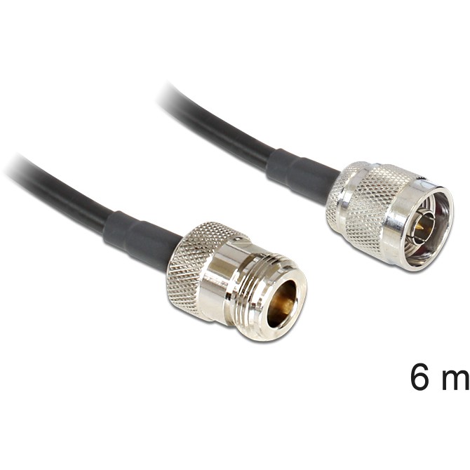DELOCK Antennenkabel N Stecker > N Buchse LMR195 6m