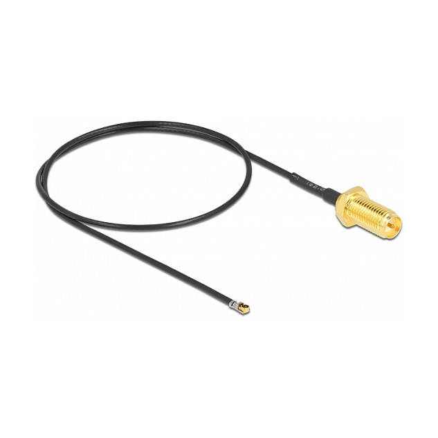 DELOCK Antennenkabel RP-SMA Buchse zum Einbau zu MHF 4L LK Stecker 1.37 35cm Gewindelnge 10mm