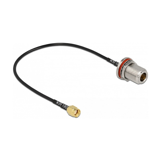 DELOCK Antennenkabel RP-SMA Stecker zu N Buchse RG-174 30cm