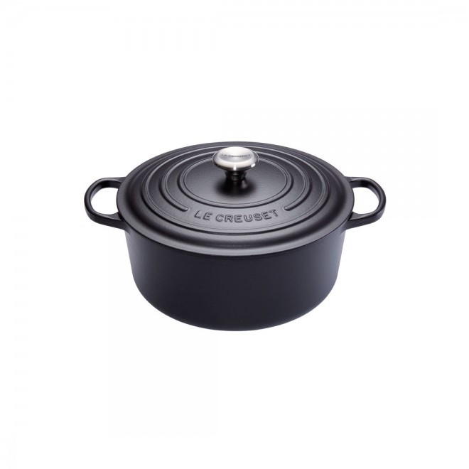Le Creuset Signature Bräter rund 20 cm schwarz