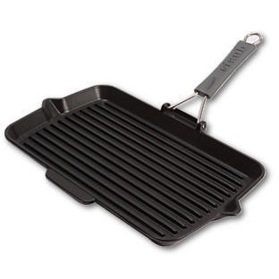 Staub Grillpfanne induktion rechteckig 34x21cm schwarz