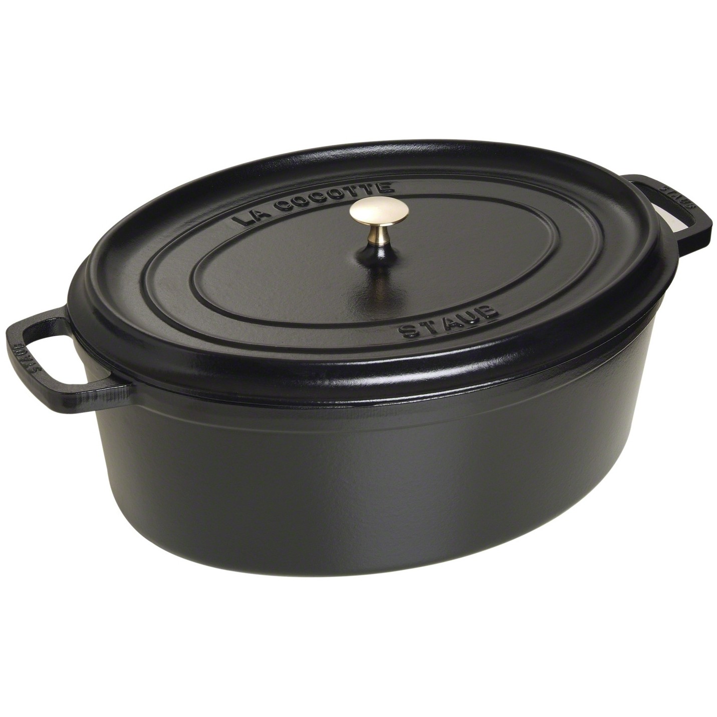 Staub La Cocotte 41cm oval schwarz. Gusseisen