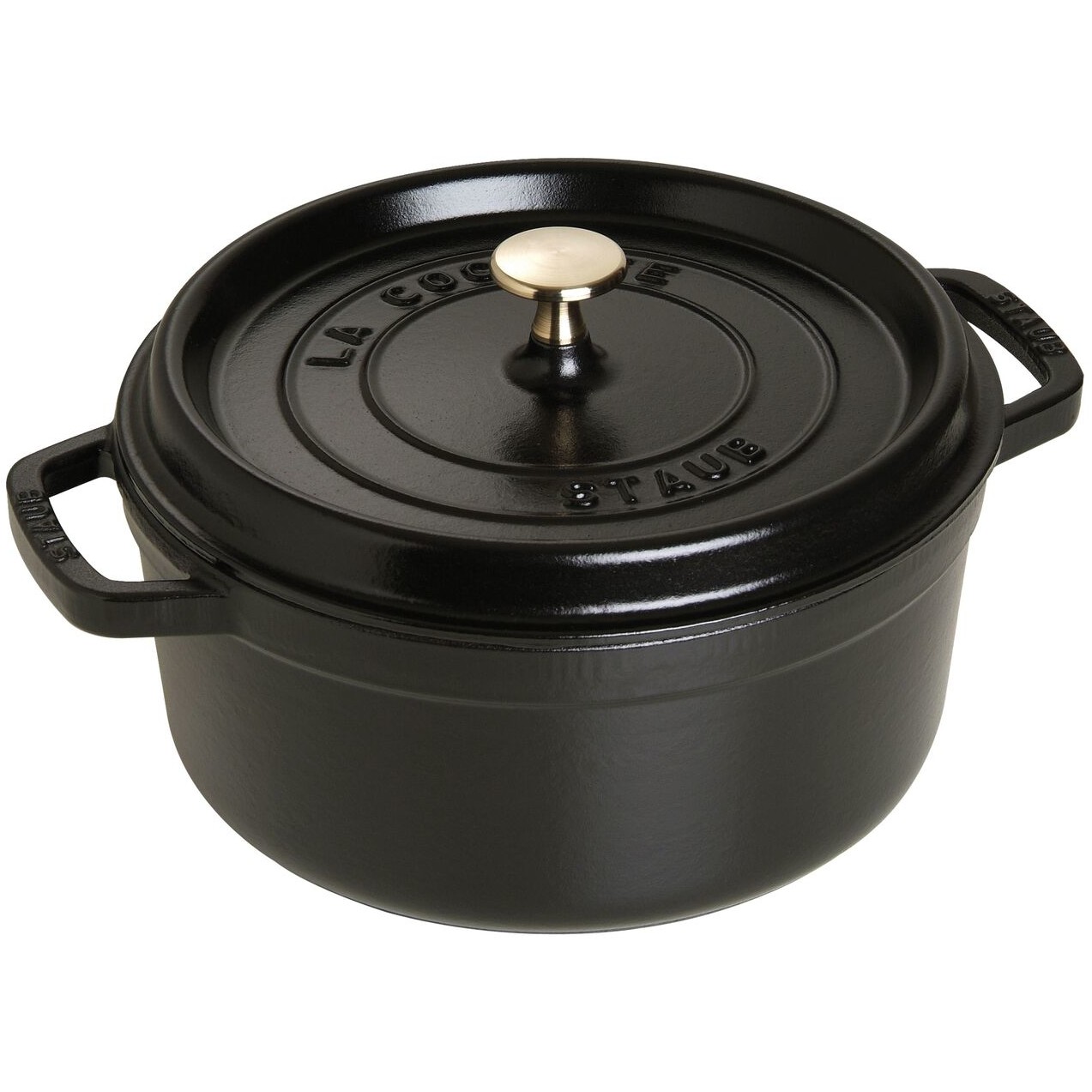 Staub La Cocotte 24cm rund. schwarz. Gusseisen