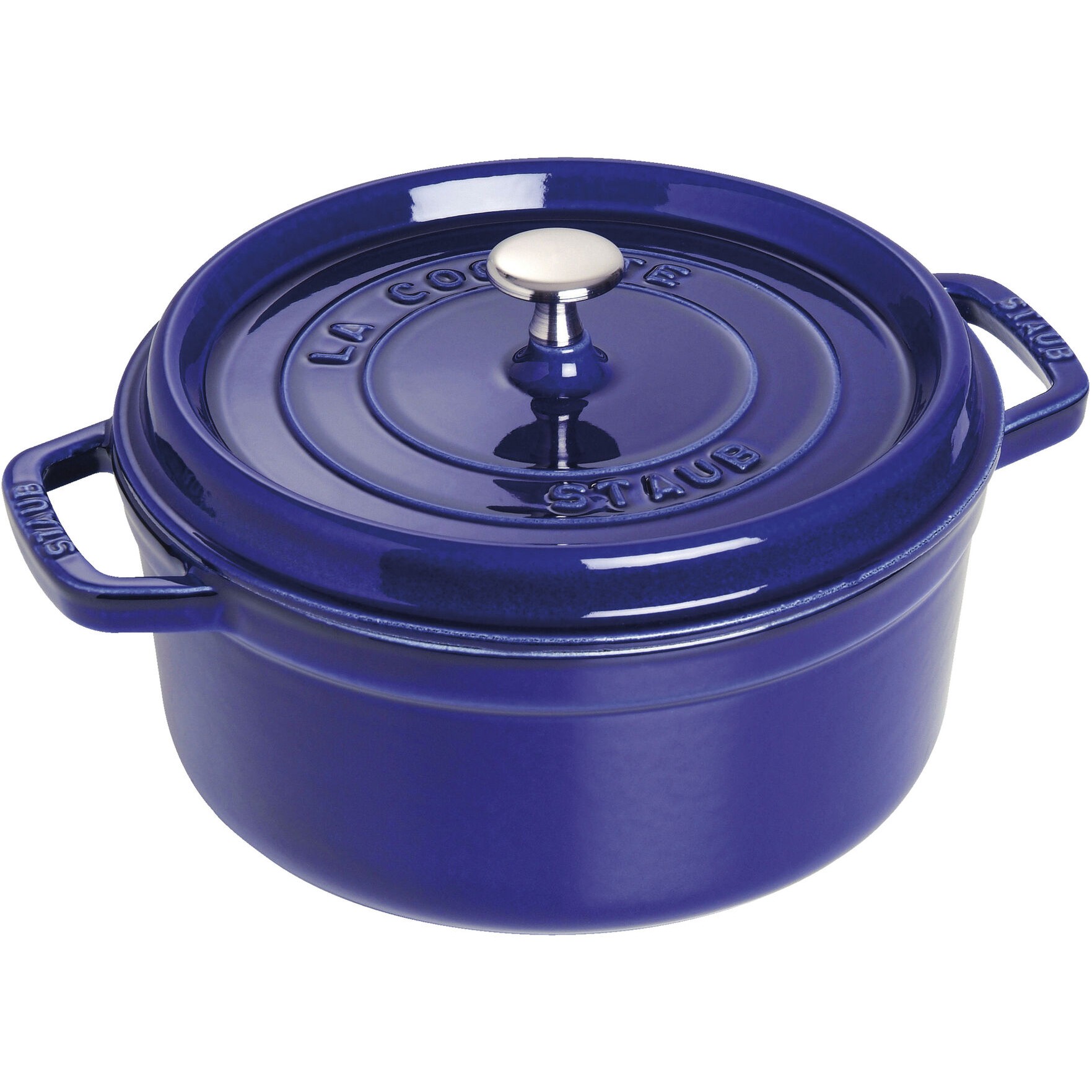 Staub La Cocotte 26cm rund dunkelblau. Gusseisen