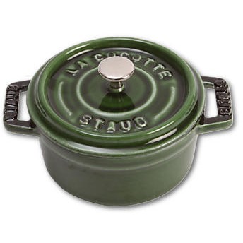 Staub Mini Cocotte 10cm rund Basilikum-grn. Gusseisen