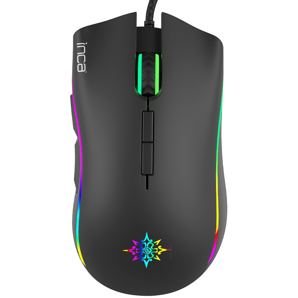 INCA Gaming Maus IMG-349 6400 DPI. RGB. 7 Tasten. USB. SW retail