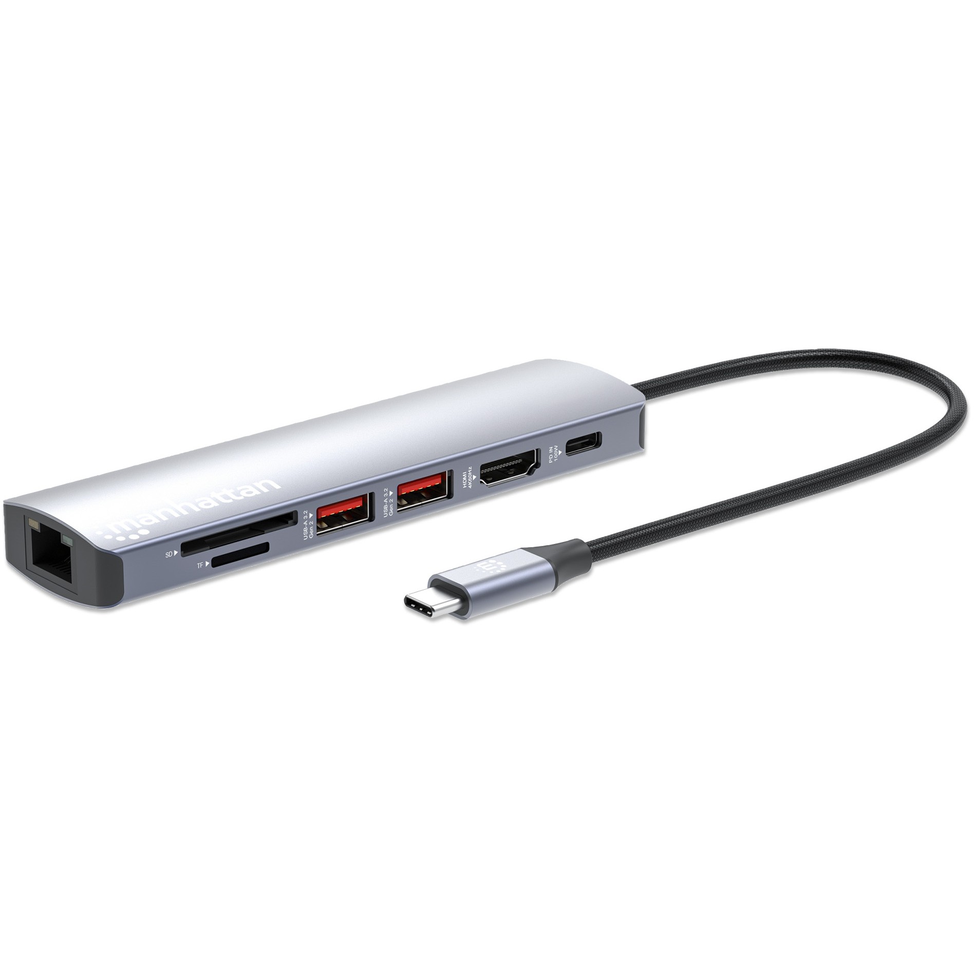 MANHATTAN 7-in-1 4K USB-C Dockingstation 1xHDMI 2xUSB 10Gb/s