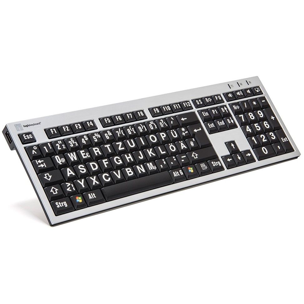 LogicKeyboard XL-Print White on Black DE (PC/Slim)