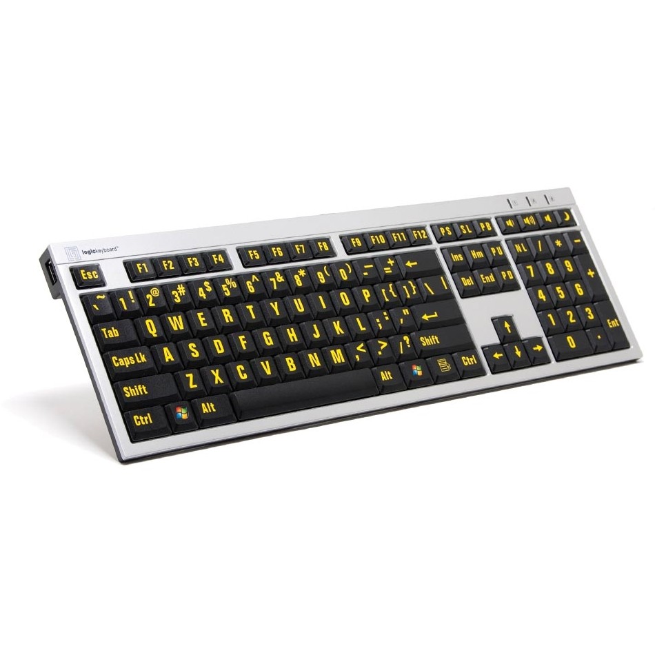 Logickeyboard XL-Print Alu Yellow on Black FR (PC/Slim)