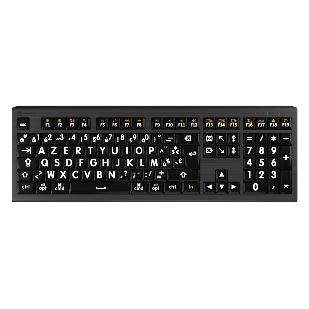 LogicKeyboard XL-Print Astra 2 White on Black FR (Mac)
