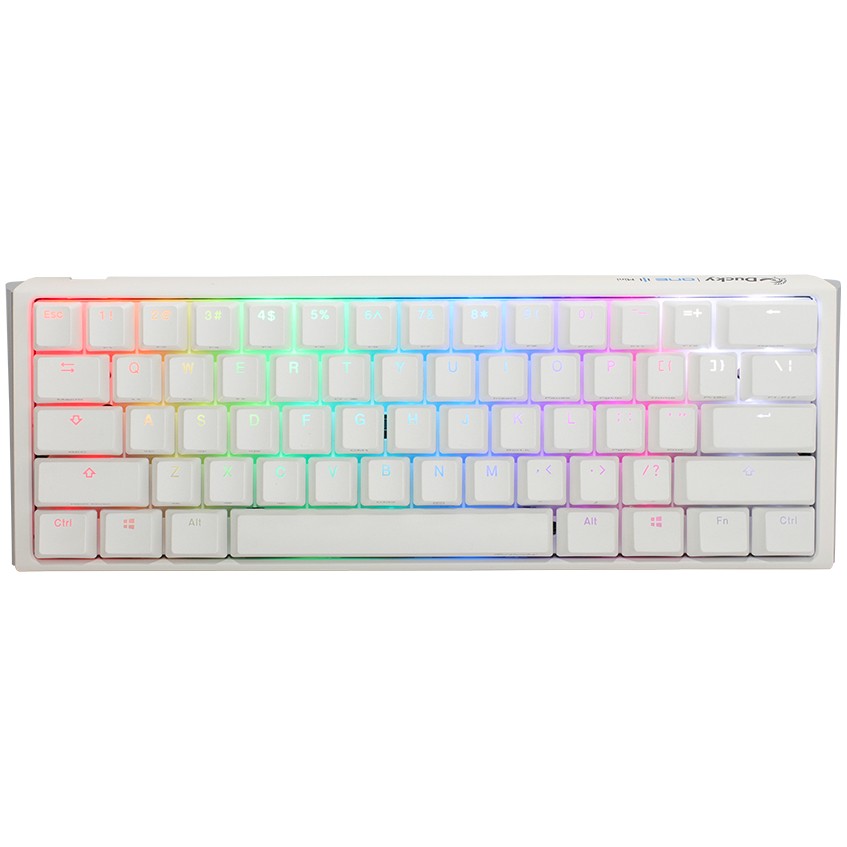 Ducky One 3 Classic Pure White Mini Gaming Tastatur. RGB LED - MX-Red (DKON2161ST-RDEPDPWWWSC1)