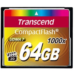CARD CompactFlash Card 64GB Transcend TS64GCF1000. MLC